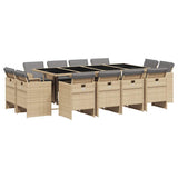 Garden Dining Set Mix beige, black, light grey PE rattan 42 sqft 3210684