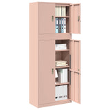 Storage Cabinet 2 pcs Pink 80 x 40 x 210 cm Steel Lockable 3438742