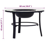 Mosaic Fire Pit Green 68cm Ceramic 46722