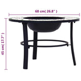 Mosaic Fire Pit Green 68cm Ceramic 46722