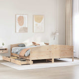 Bed Frame without Mattress 200x200 cm Solid Wood Pine 3301776