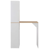 ZNTS Bar Table with Cabinet White 115x59x200 cm 280230