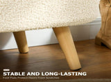Teddy Fleece Storage Ottoman - Cream White T3398P344256