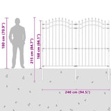 Garden Fence Woerden with Spear Top Black 240x175 cm Steel 151083