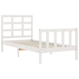 Bed Frame without Mattress White 90x200 cm Solid Wood Pine 3192087