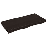 Table Top Dark Brown 100x50x cm Treated Solid Wood Oak 3156430