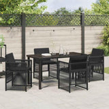 Garden Dining Set 5 pcs Black Powder-Coated Steel 3380650