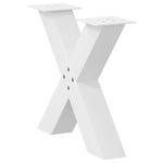 ZNTS Coffee Table Legs X-Shaped 2 pcs White 50x cm Steel 4012957