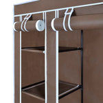 Fabric Wardrobe with Compartments and Rods 45x150x176 cm Brown 240496