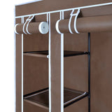 Fabric Wardrobe with Compartments and Rods 45x150x176 cm Brown 240496