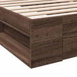 Bed Frame with Drawer without Mattress Brown Oak 100x200 cm 3280796