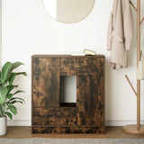 Sideboard with Drawers and Doors Smoked Oak 70.5x34x74.5 cm 861845
