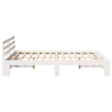 Bed Frame with Headboard White 140 x 200 cm Solid Pine Wood 872609