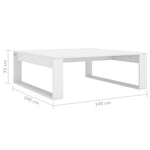 ZNTS Coffee Table White 100x100x35 cm Engineered Wood 808630