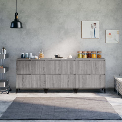 Sideboards 3 pcs Grey Sonoma 60x35x70 cm Engineered Wood 3185781