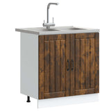 Sink Base Cabinet Lucca 2 pcs Smoked Oak Engineered Wood 3315016