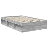 Bed Frame Grey Sonoma 120 x 190 cm Solid Pine Wood 3413340