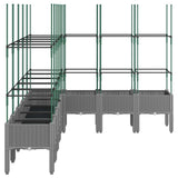 Garden Planter with Trellis Light Grey 200x160x142.5 cm PP 367972