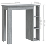 ZNTS Bar Table with Shelf Grey Sonoma 102x50x103.5 cm Engineered Wood 812964