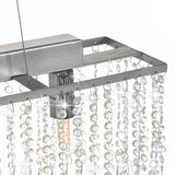 Ceiling Lamp with Crystal Beads Silver 104 cm E14 50860