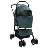 Folding Pet Stroller Adjustable Green 81 x 47 x 99 cm Polyester 42012433