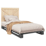 Bed Frame without Mattress Grey 100x200 cm Solid Wood Pine 3281581