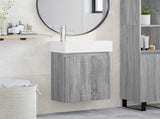 Bathroom Vanity Unit with Tap Grey Sonoma 45.5 x 25.5 x 84 cm 889487