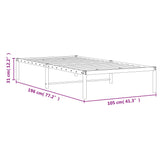 Metal Bed Frame without Mattress Black 100x190cm 373649