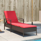 Sun Lounger Reclining Brown 63 x 200 x 81 cm Poly Rattan 368306