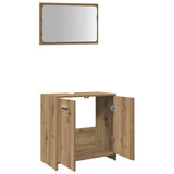 Bathroom Cabinet with Mirror Artisan Oak Engineered Wood 856043