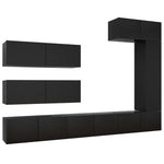 ZNTS 7 Piece TV Cabinet Set Black Engineered Wood 3078822