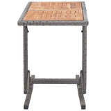 Garden Table Anthracite Poly Rattan and Solid Acacia Wood 46457