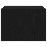 Wall-mounted Bedside Cabinet with LED Lights Black Oak 860213