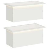 Garden Planter with LED 2 pcs White 30 x 60 x 30 cm Steel 8008087