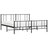 Metal Bed Frame without Mattress with Footboard Black 193x203cm 352504