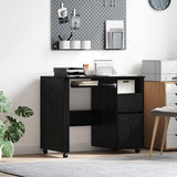 Desk with Wheels Black Oak 91 x 50 x 77 cm Engineered Wood 869531