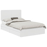 Storage Bed with Headboard White 135 x 190 cm Engineered Wood 3412693