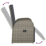 Reclining Garden Chairs with Cushions 2 pcs Grey Poly Rattan 319541