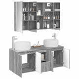 Bathroom Cabinet Set 4 pcs Grey Sonoma Engineered Wood 3406548