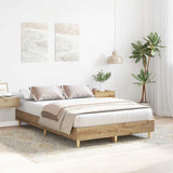 Bed Frame No Mattress Artisan Oak 140x190 cm Engineered Wood 861065