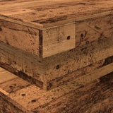 ZNTS Coffee Table with LED Lights Old Wood 90x50x40 cm 857714