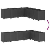 Garden Planter Black 160x160x53 cm PP 367868