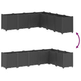 ZNTS Garden Planter Black 160x160x53 cm PP 367868