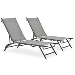 Sun Loungers 2 pcs Textilene and Steel 47848