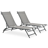 Sun Loungers 2 pcs Textilene and Steel 47848
