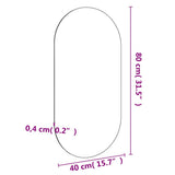 Mirror Transparent Glass Medium Minimalist Mirror Oblong 326084