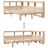 Bookcase Bed without Mattress 120x190 cm Small Double Solid Wood Pine 3324400