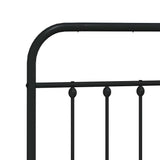 Metal Bed Frame without Mattress with Headboard Black 150x200cm 352580