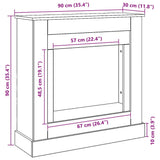 Fireplace Surround Artisan Oak 90x30x90 cm Engineered Wood 854597