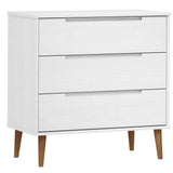 Drawer Cabinet MOLDE White 80x40x80 cm Solid Wood Pine 350505